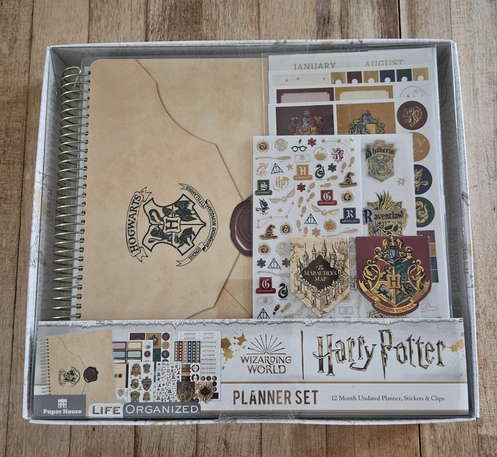 New Harry Potter Planner Set 12 Month Undated Planner Stickers & Clip Hogwarts